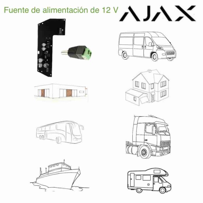 Fuente de alimentación de 12 V para Ajax Hub, repetidor ReX y Ajax Plus