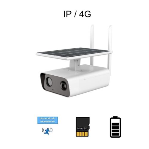 Cámara IP 4G con placa fotovoltaica IP66 IR 30 m y grabación