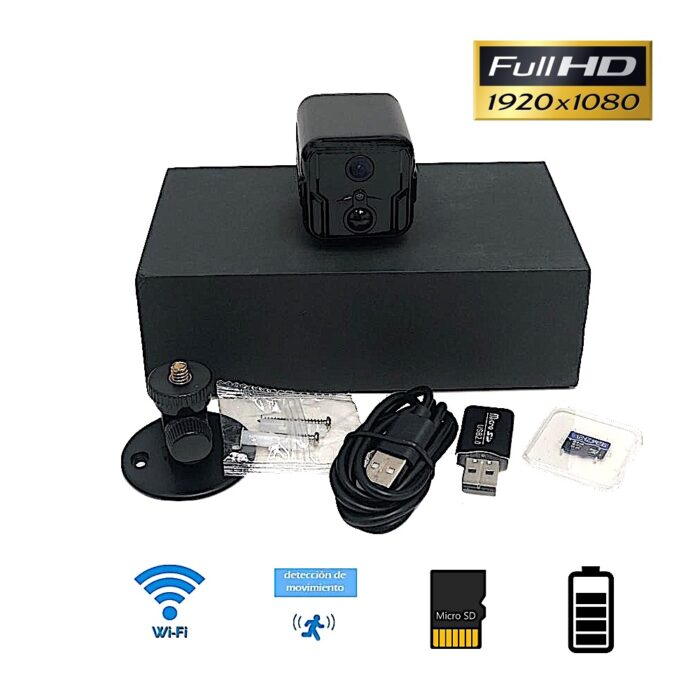 Kit Cámara espía Wifi 1080P con grabación y batería recargable 1120396