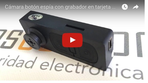 Vídeo Cámara botón espía con grabador en tarjeta MicroSD 16 Gb