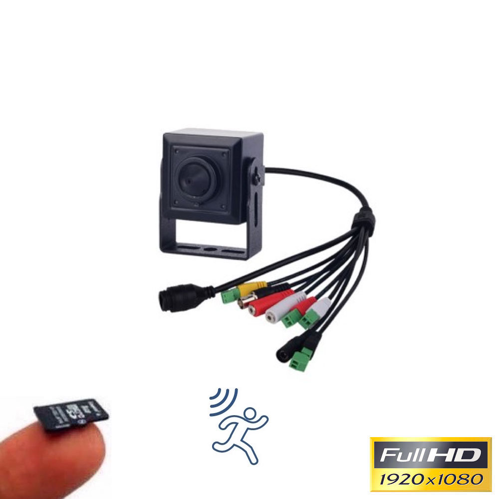 Cámara IP Full-HD espía lente Pinhole con detección de movimiento y grabación