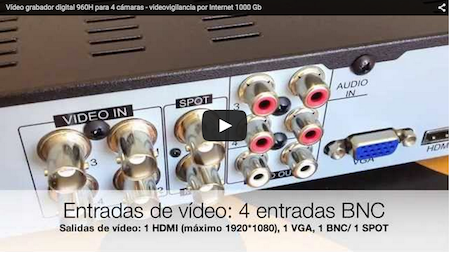 Video Vídeo grabador digital 960 H para 4 cámaras - videovigilancia por Internet