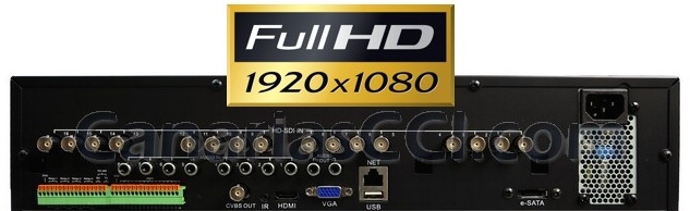 DVR HÍBRIDO 1000 Gb de 16 canales para cámaras analógicas y cámaras Full-HD-SDI Video grabador HÍBRIDO 1 Tb 16C para cámaras analógicas y cámaras Full-HD-SDI