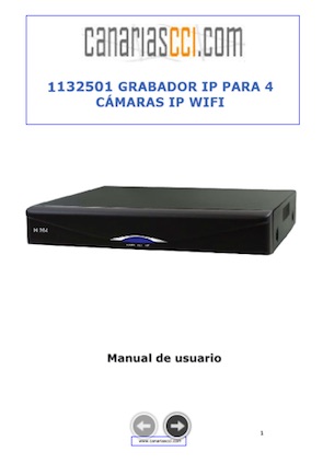 1132501 Manual Grabador HD para 4 cámaras de videovigilancia IP o WiFi