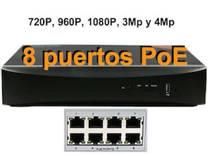 1132560 Grabador IP PoE 4 megapixeles para 8 cámaras IP
