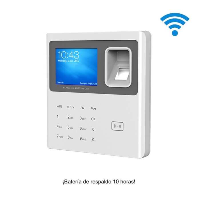 Control de presencia biométrico IP con Wifi y batería 10 h