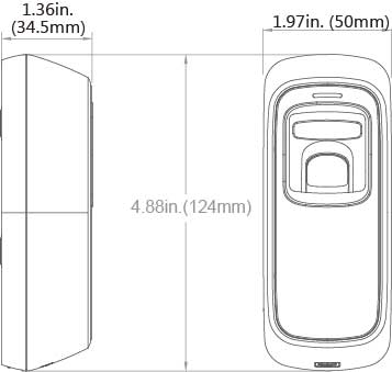 Control de acceso IP biométrico y RFID exterior IP65 e IK10