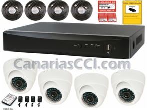 Kit de video televigilancia estándar con grabación digital 4 cámaras