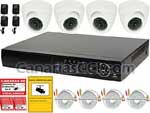 Kit video televigilancia grabador digital y 4 cámaras con visión nocturna para interiores