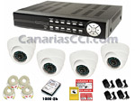 Sistema completo de videovigilancia para interiores por Internet - 4 cámaras con visión nocturna y grabador digital 1000 Gb