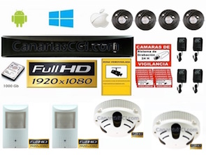 1221112 Kit videovigilancia espía IP interior Full-HD 1080P 2+2 cámaras