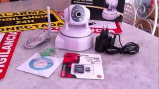 Cámara IP WIFI con grabación digital en tarjeta SD, visión nocturna y movimiento Video Cámara IP WIFI con grabación digital en tarjeta SD, visión nocturna y movimiento