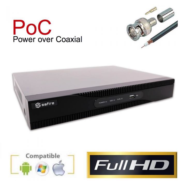 Grabador híbrido PoC con videoanálisis 1TB H.265+ 4C+1IP