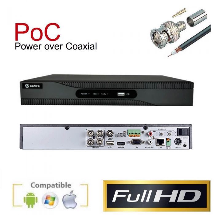 Grabador híbrido PoC con videoanálisis 1TB H.265+ 4C+1IP - Imagen 2