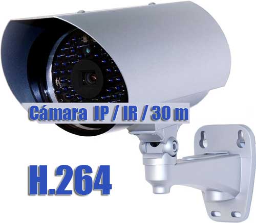 CAMARA DE VIGILANCIA IP / H.264 CON LEDS INFRARROJOS 30m EXT.