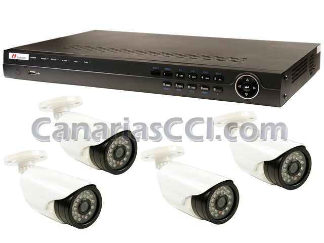 Kit videovgilancia por Internet Full HD-SDI 1080P alta resolución 4 cámaras con grabador digital 1000 Gb LAN Internet