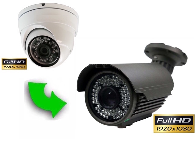 Cambio a Cámara exterior Full-HD con lente varifocal 5- 50 mm y visión nocturna 60 m
